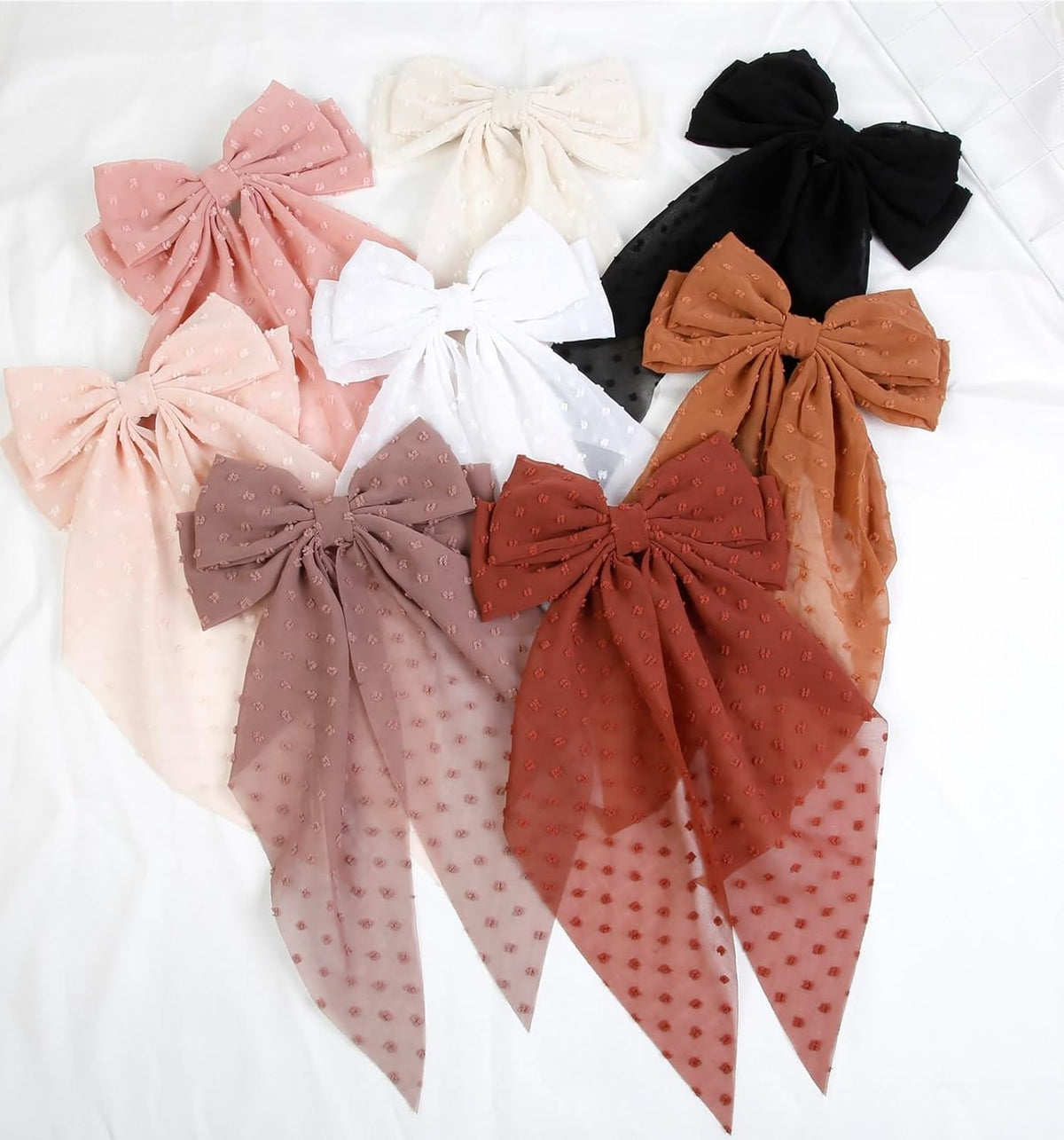 Tobeffect Hair Bow for Women Clips Bulk, Big Ribbon Bows with Long Tail, Oversized Bow Hair