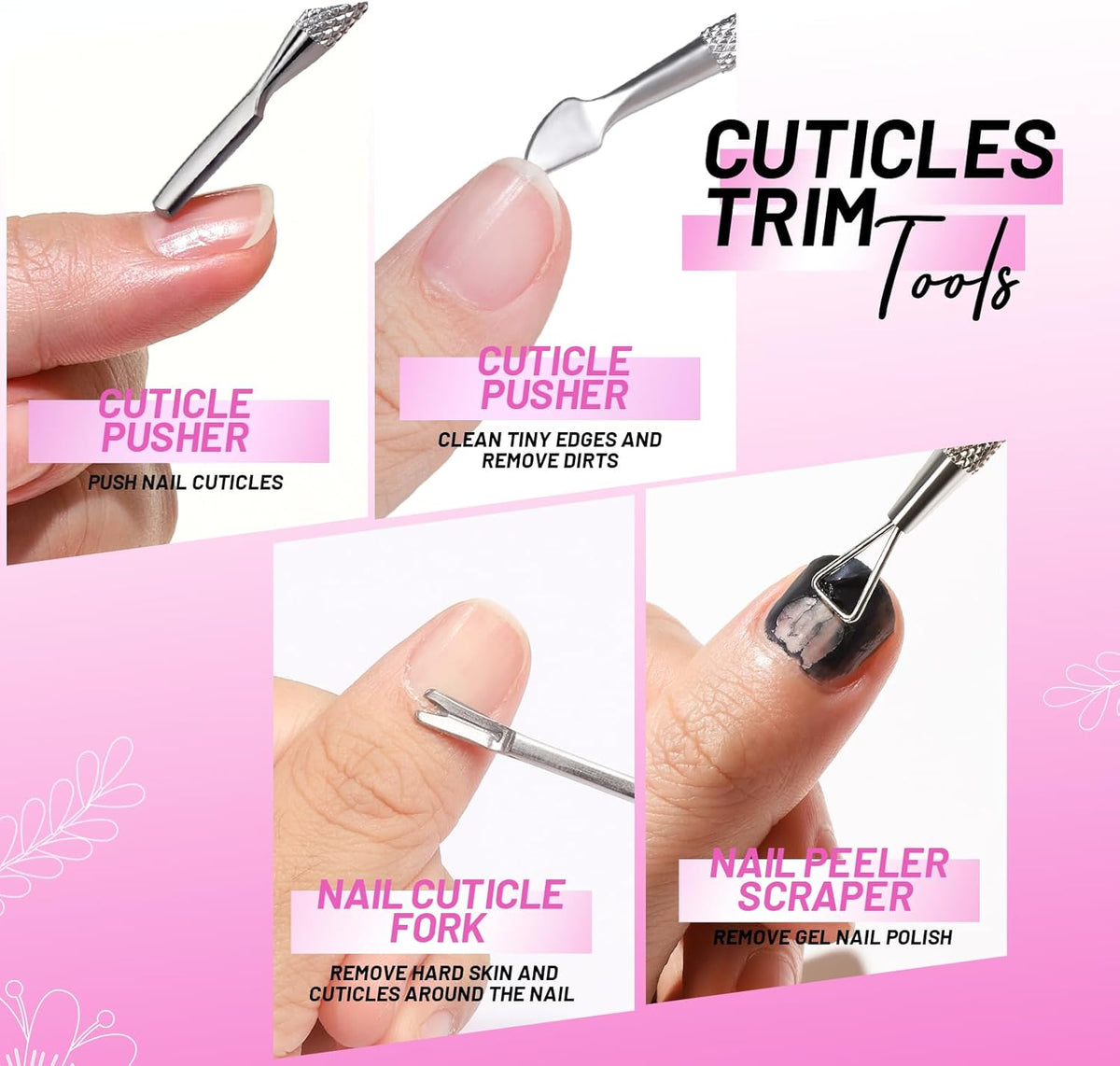 FANDAMEI Nail Buffers and Files, Nail Care Kit, Nail Cuticle Tools Set, Manicure Tools, Finger Nail
