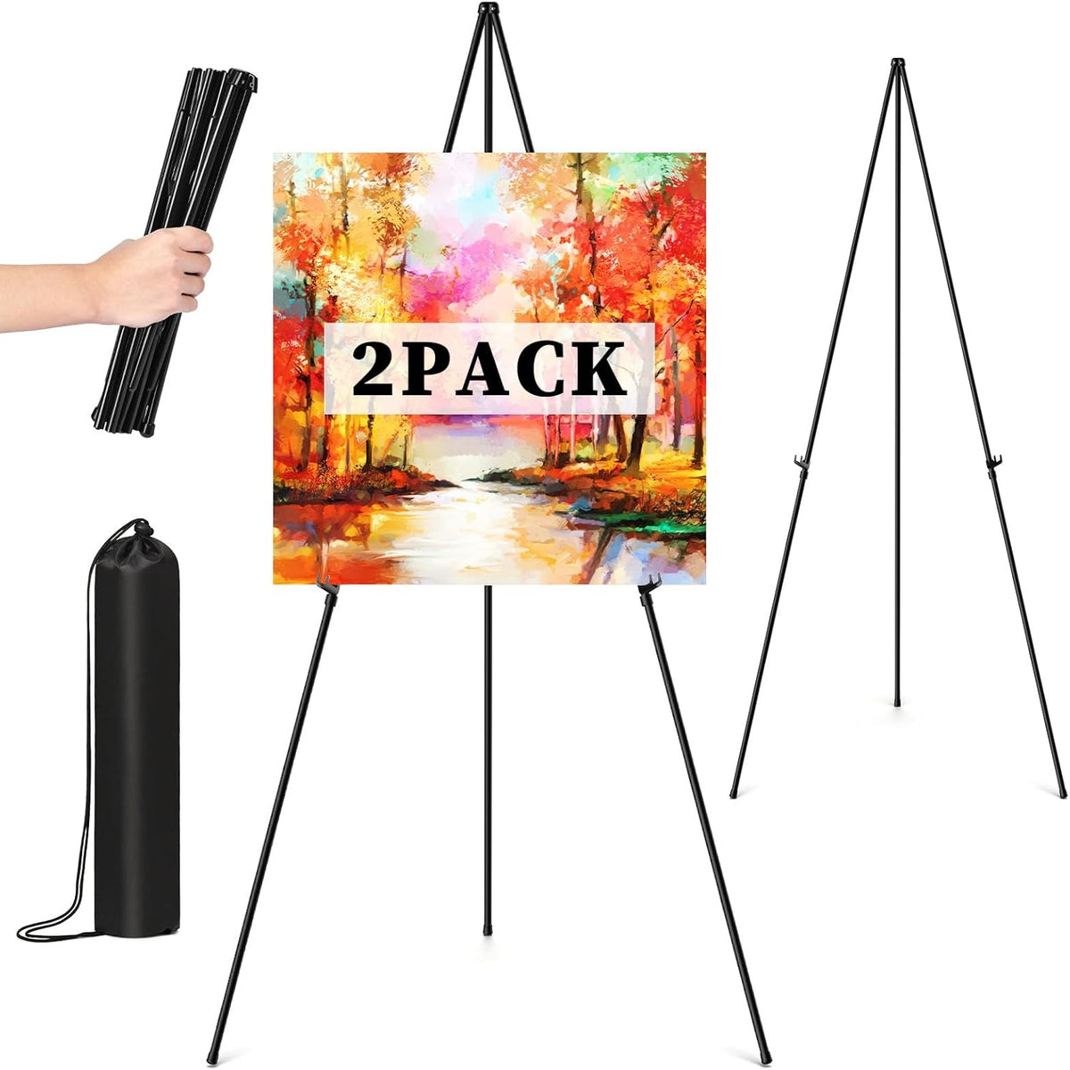 Easel Stand for Sign, 63" Portable Easels Stand for Display, Lightweight Adjustable Tripod Art
