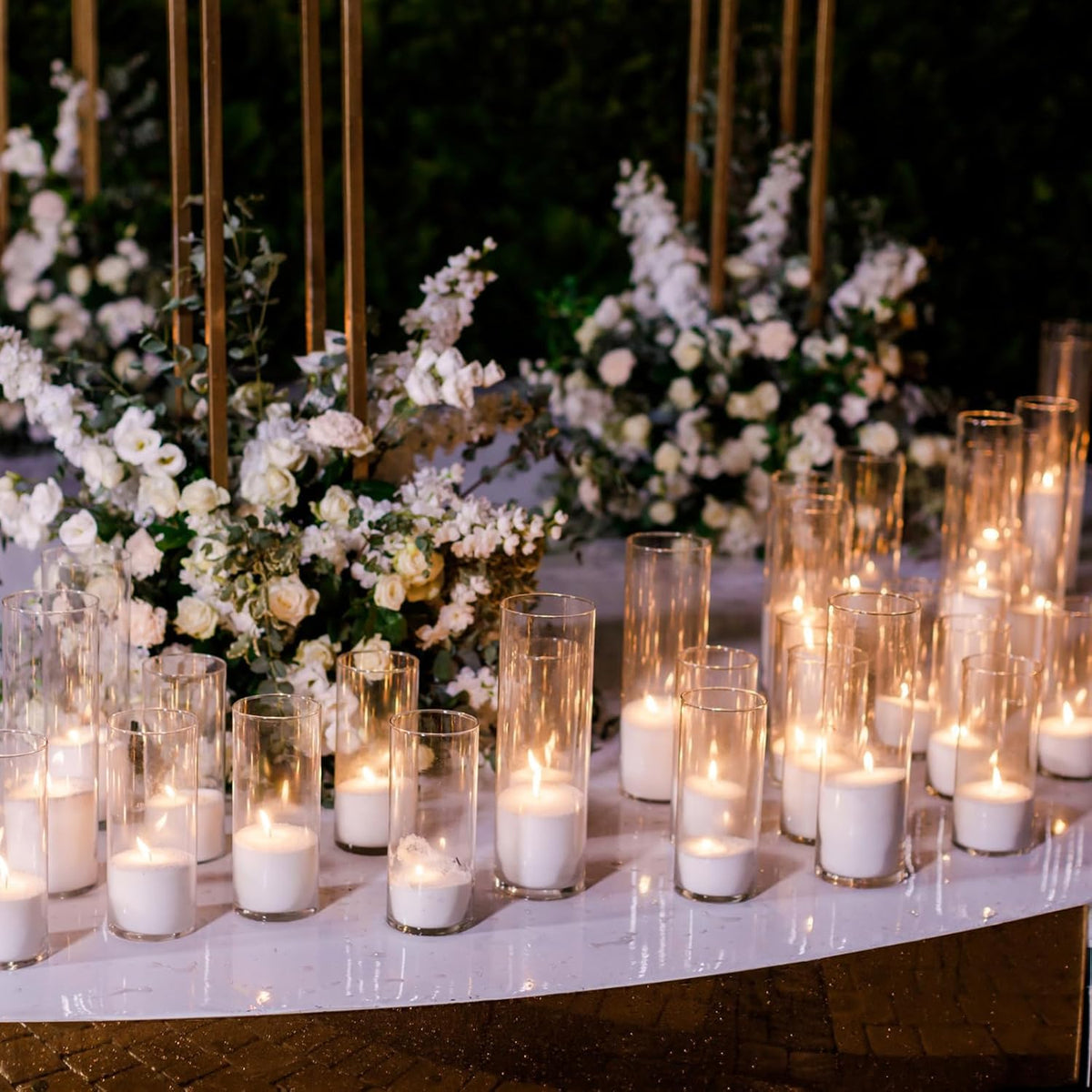 Sawysine 30 Pcs Glass Cylinder Vases 2.5''/2.95''/3.9'' Diameter Clear Flowers Vase Hurricane