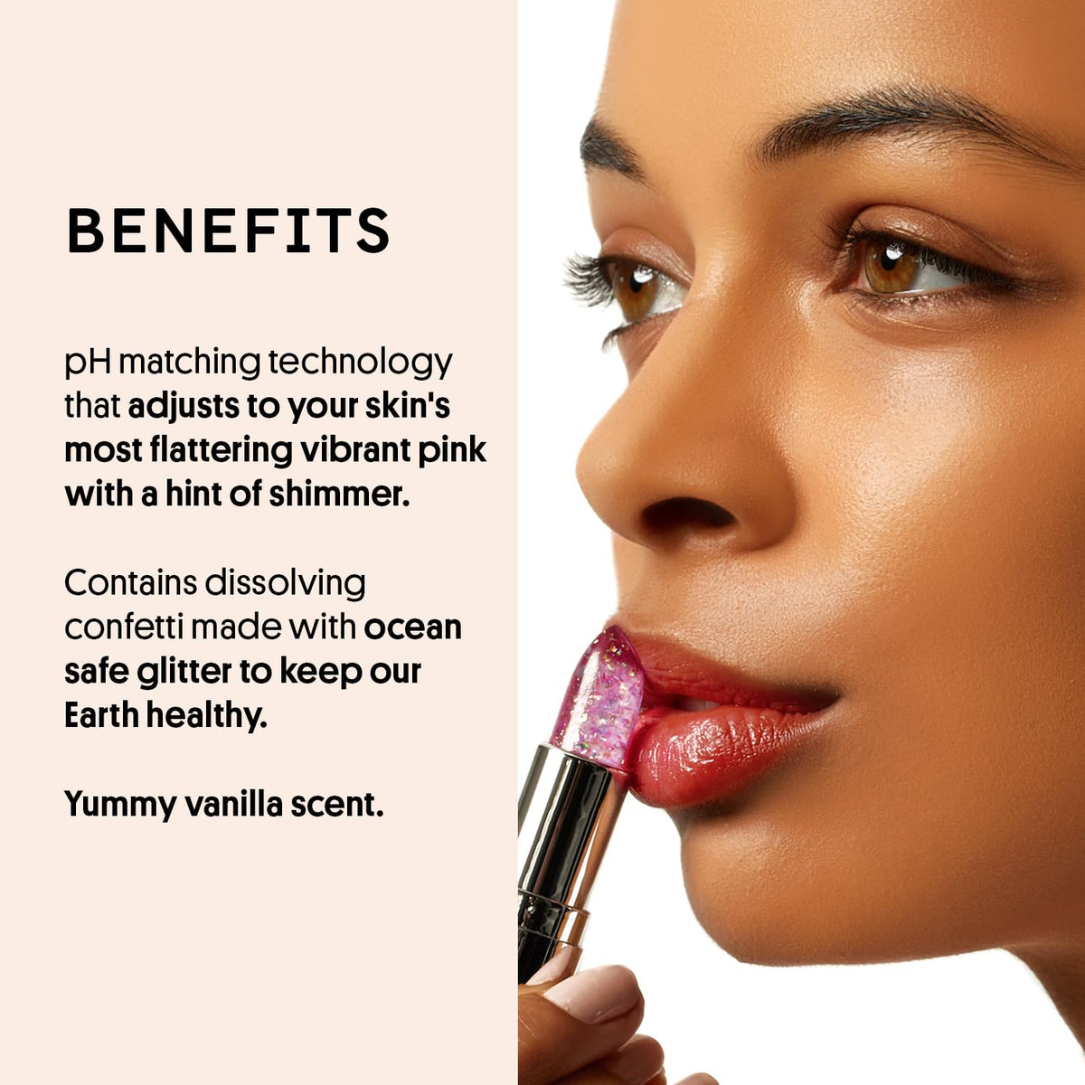 Winky Lux Lavender Glitter Confetti Balm - Hydrating ph Lip Balm, Natural Pink Tint with pH Color