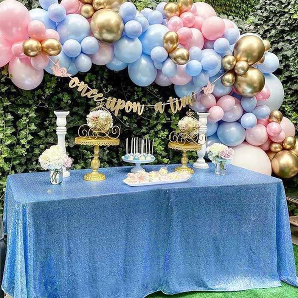 QueenDream Sequin Tablecloth 60"x102" Sparkly Party Table Cloths Sequin Table Cloth Overlay for