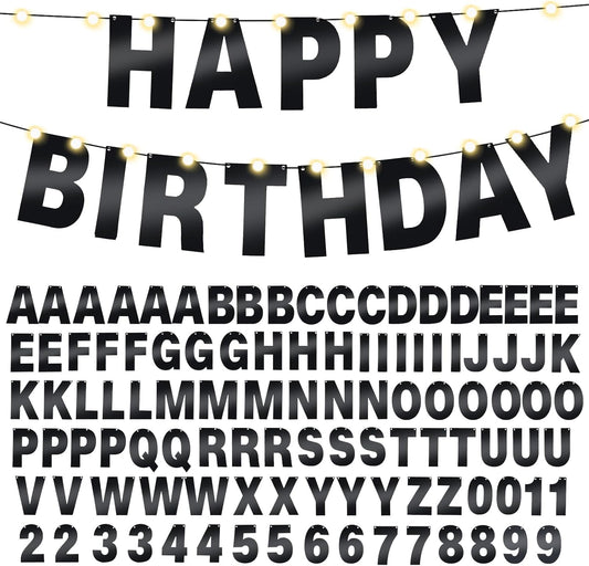 TaoBary 112 Pcs DIY Letter Custom Banner Glitter Customizable Banner Kit Including 107 Letters and