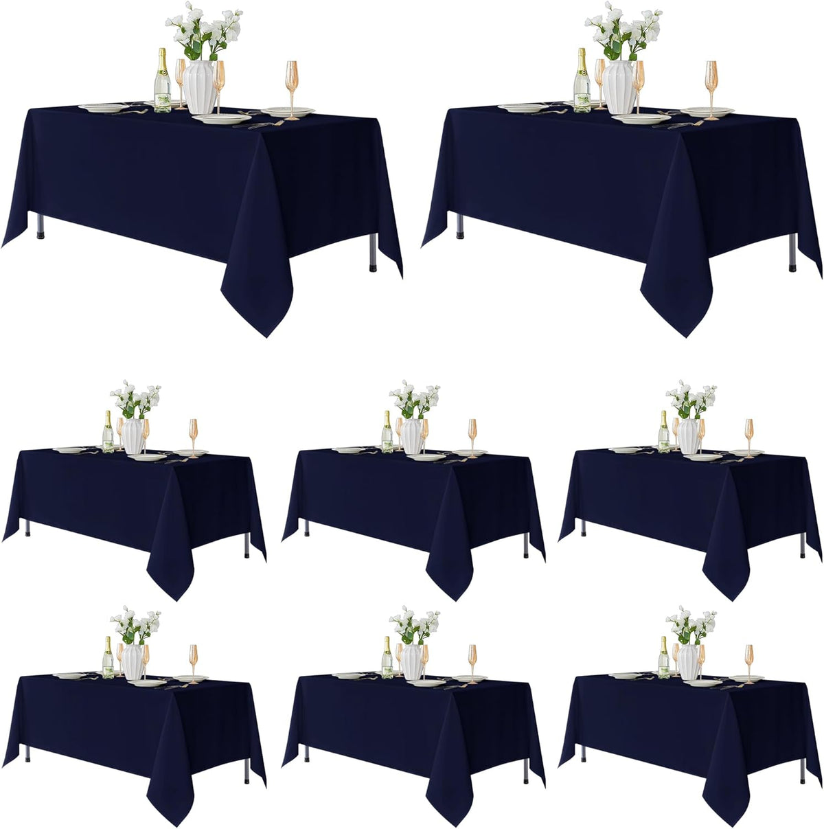 Fitable 8 Pack Table Cloth Rectangle Table: Stain and Wrinkle Resistant Tablecloth Rectangular