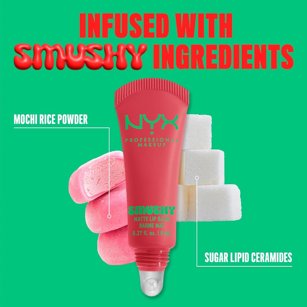 NYX PROFESSIONAL MAKEUP Smushy Matte Lip Balm, Tinted Lip Moisturizer with Soft, Matte Finish