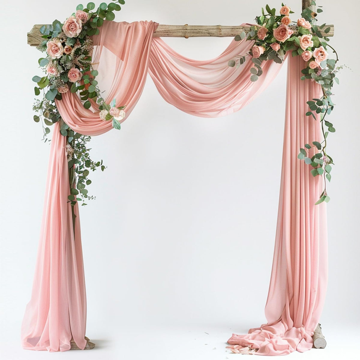 Wedding Arch Draping Fabric 1 Panel 28.7" x 20FT Blush Sheer Chiffon Backdrop Drapes for Wedding