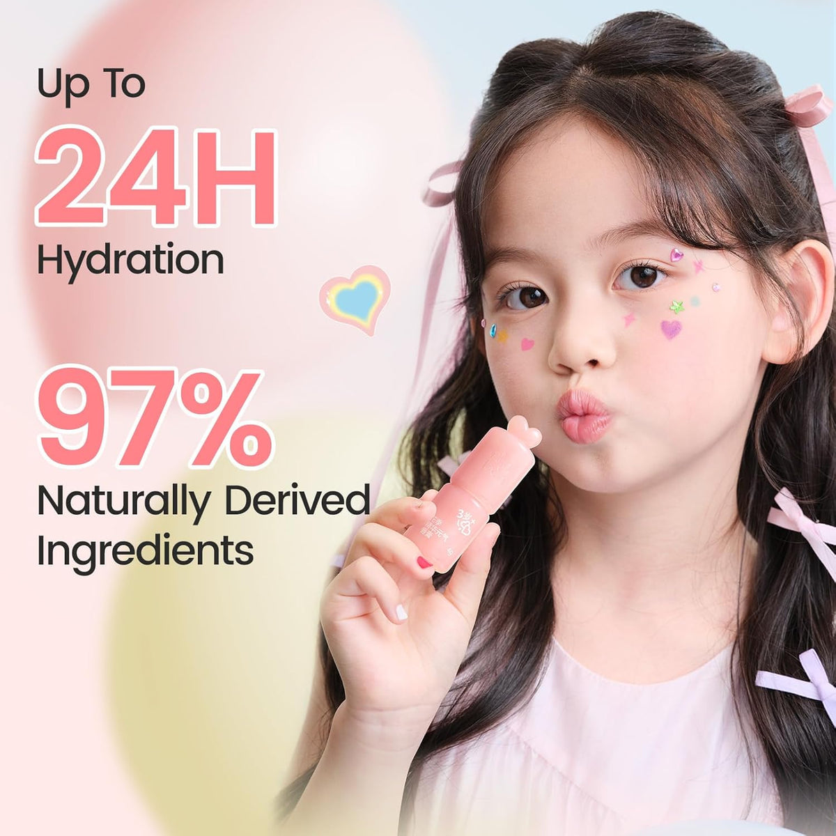 RUNBEN Color Changing Lip Balm for Kids, 24H Moisturizing & Hydrating for Chapped Lips, Safe &