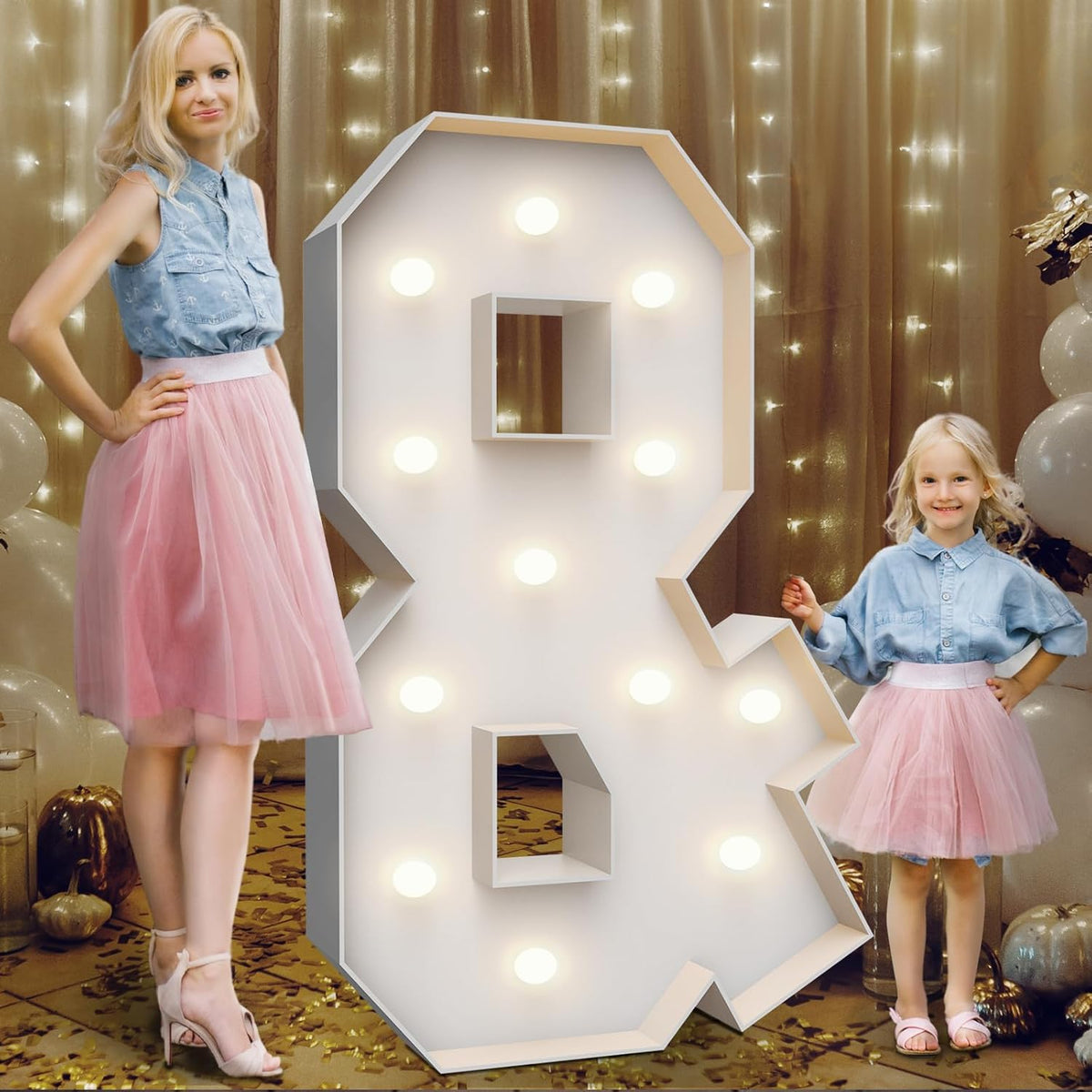 4FT Marquee Light Up Letters &,Party Decoration Large Marquee Light Up Letters with Weighted Water