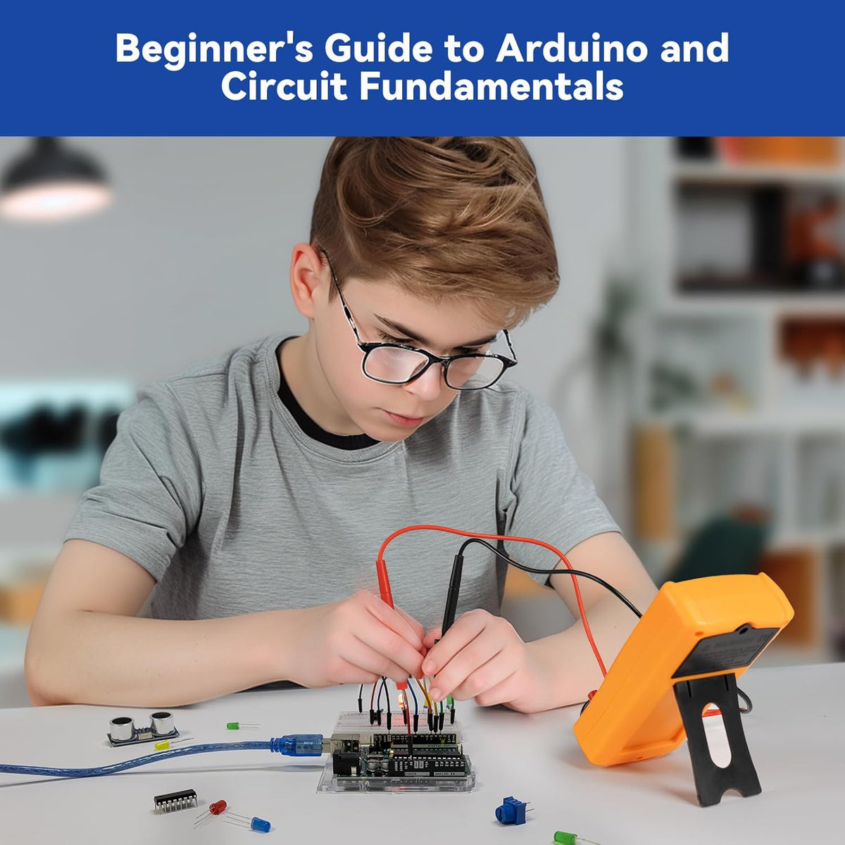 SunFounder Beginner's Lab Starter Kit with Original Arduino Uno R3 REV3 Board Multimeter Basic to