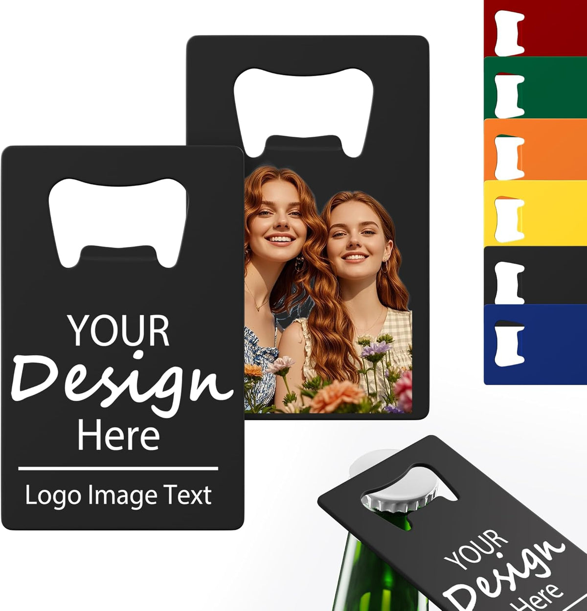 4-100 Pcs Personalized Bottle Opener, Custom Stainless Steel Credit Card Bottle Opener, Full Color