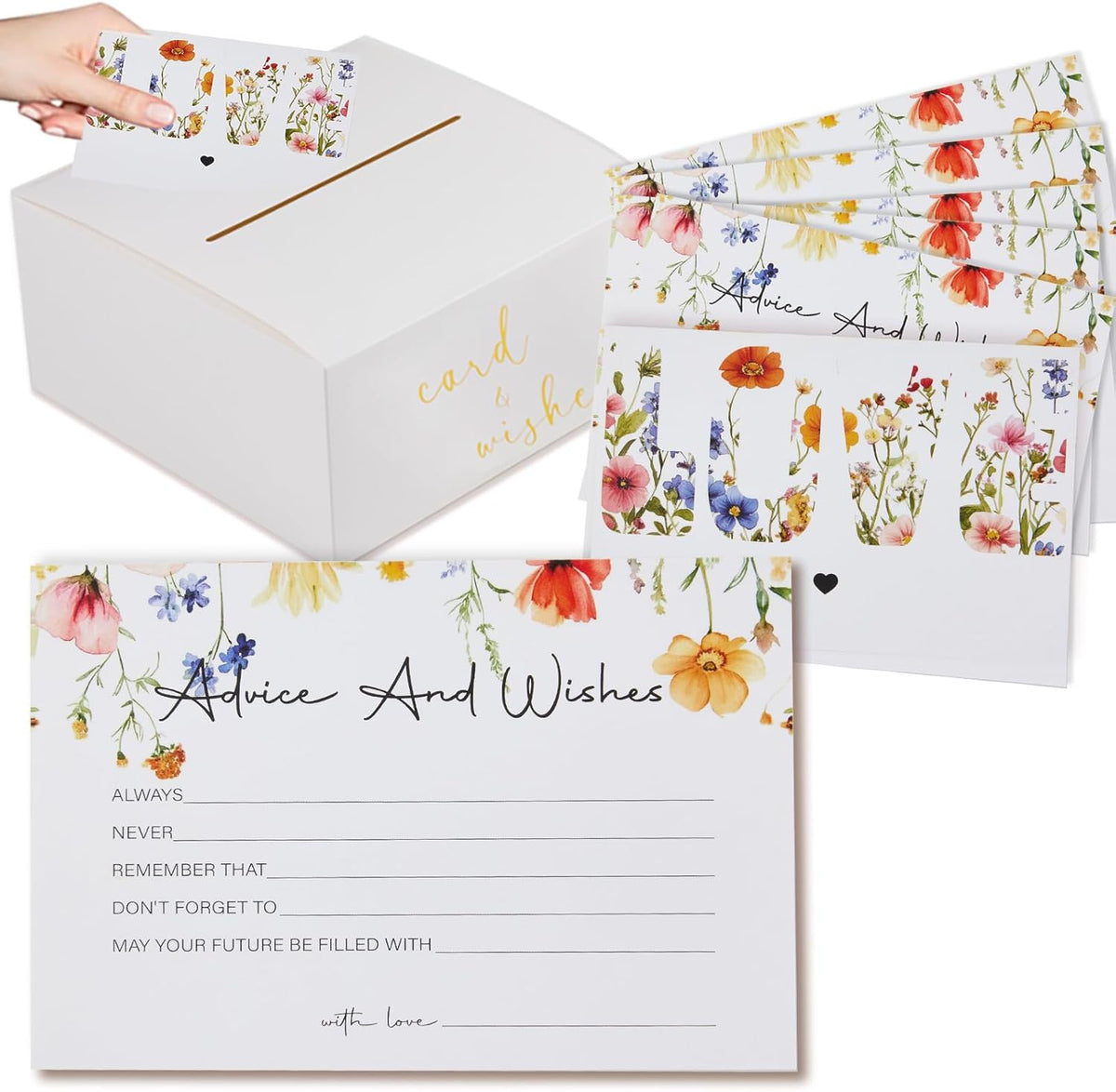 Bridal Shower Games Advice And Wishes Cards Wedding Shower Games 50 Guests Wedding Advice Cards