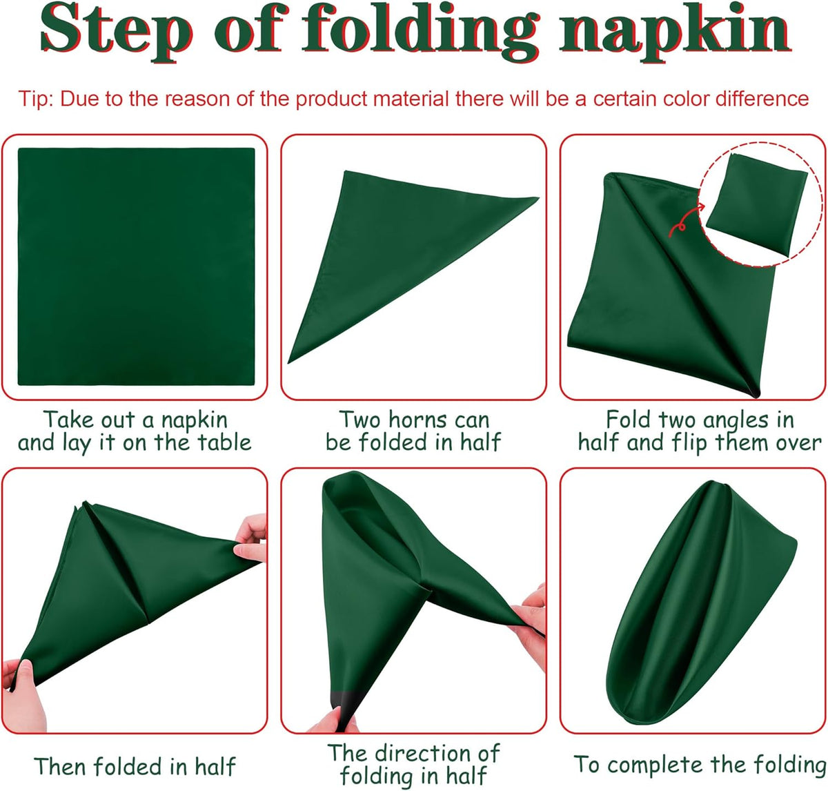 Aneco 12 Pieces Christmas Satin Napkins Soft Dinner Napkins Square Weddings Table Napkins 17 x 17