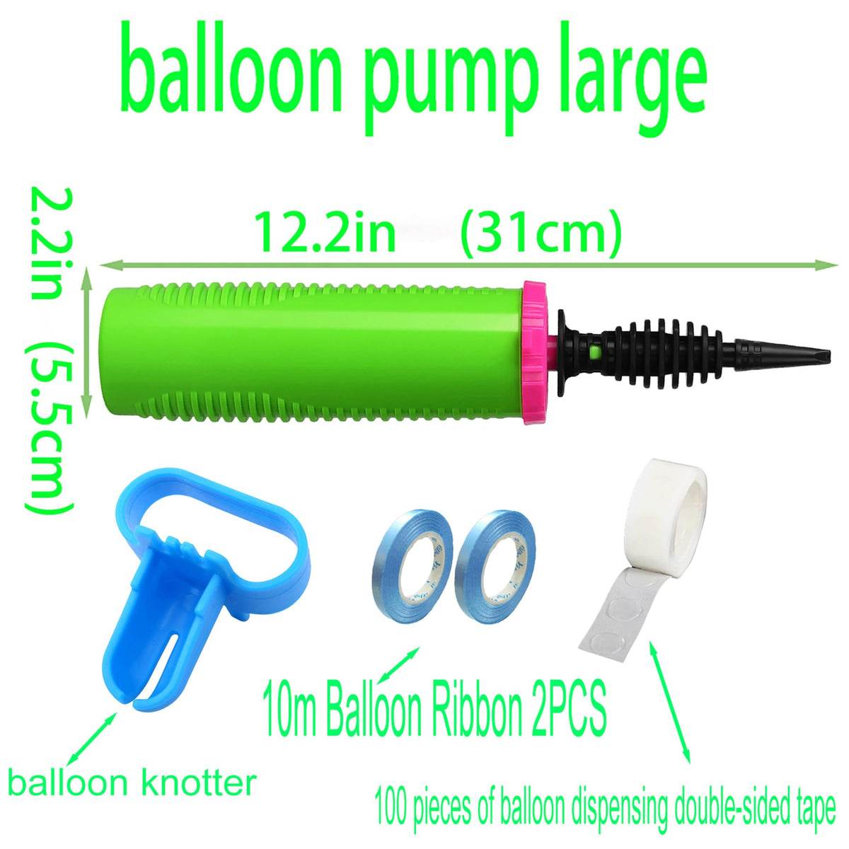 ouyili Balloon Pump Hand Two-Way Dual Action inflate 2Pack and Balloon Tying Tool in One, Handheld