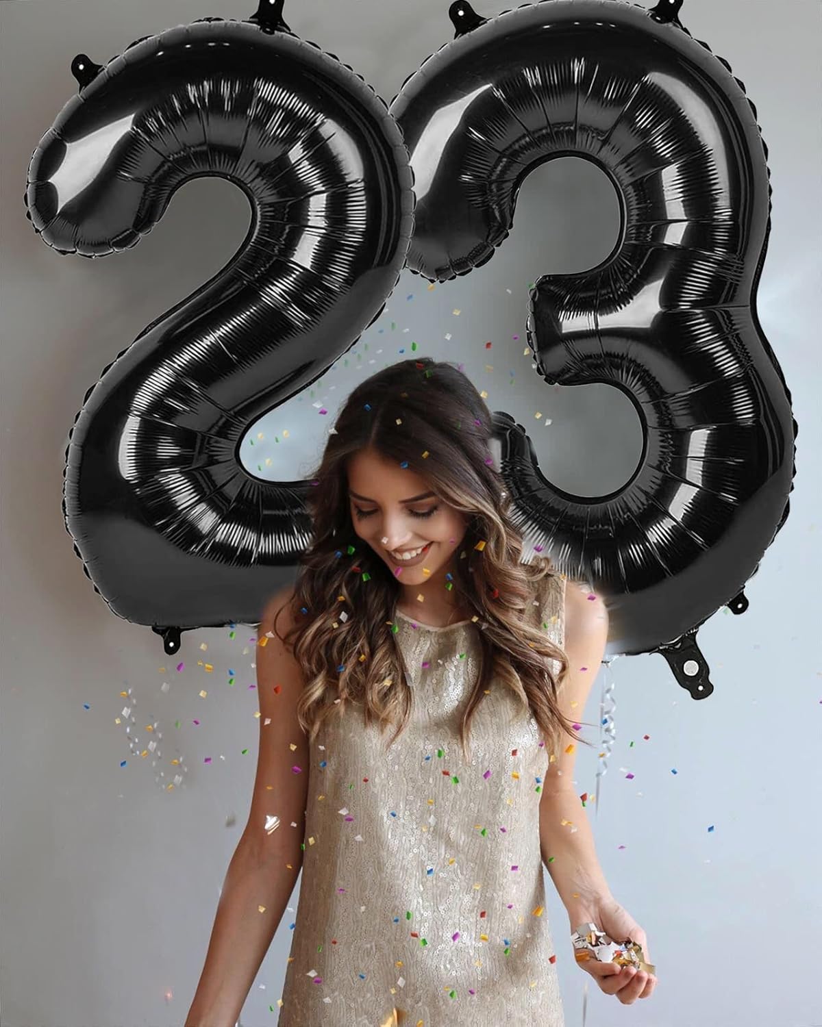 40 Inch Black Number Balloon 0-9(Zero-Nine), Big Size Happy Birthday Balloon, Foil Helium Big