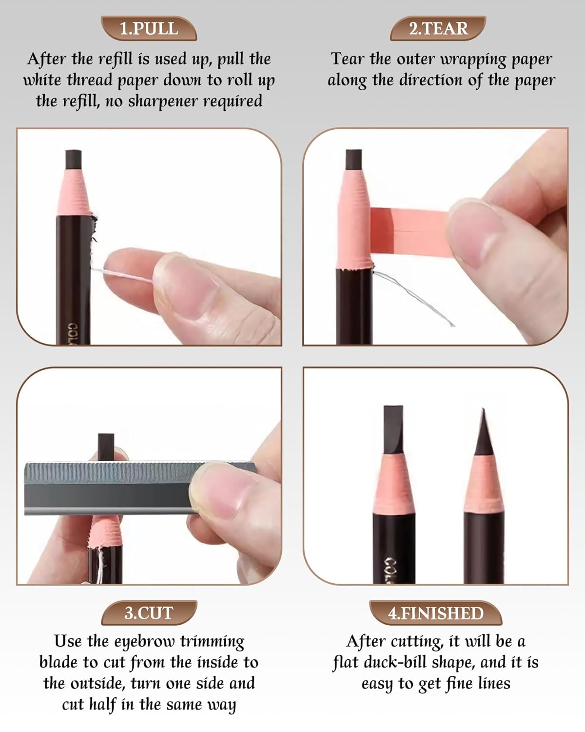 12 Piece Dark Brown Waterproof Eyebrow Pencils for Women w/Microblading Eyebrow Pencil & Brow