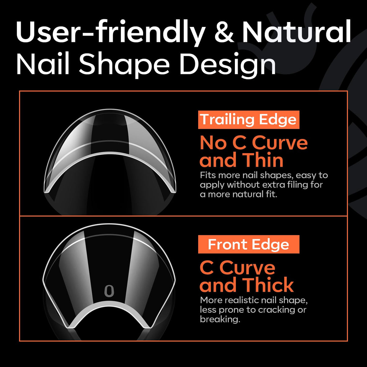 modelones XXL Long Coffin French Nail Tips, 504 PCS No C Curve Half Cover Clear Acrylic Fake Nails