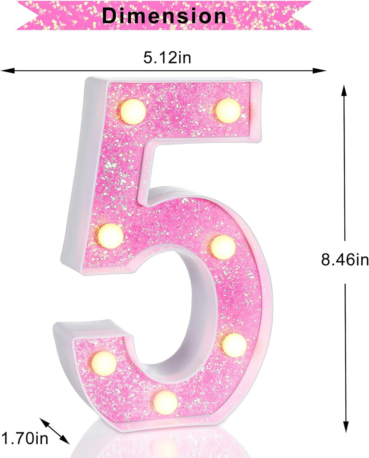 Foaky Pink Light up Letters，Pink Party Decorations,Girls Room Decor,Glitter Marquee