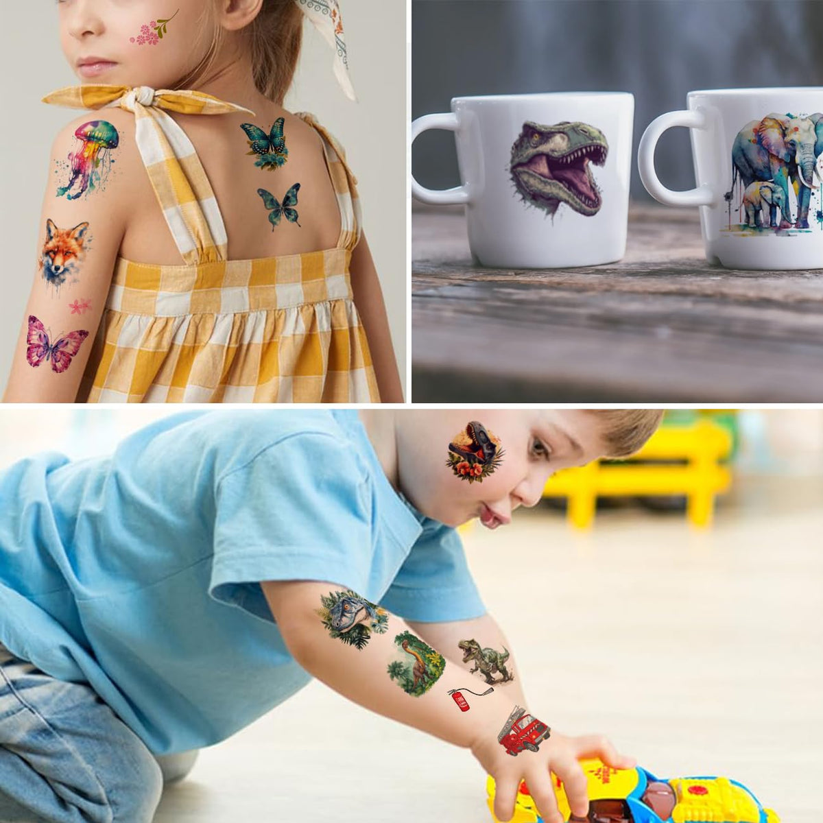 Temporary Tattoos for Kids - 320 Mixed Styles (36 Sheets) Tattoo Stickers Set for Boys and Girls