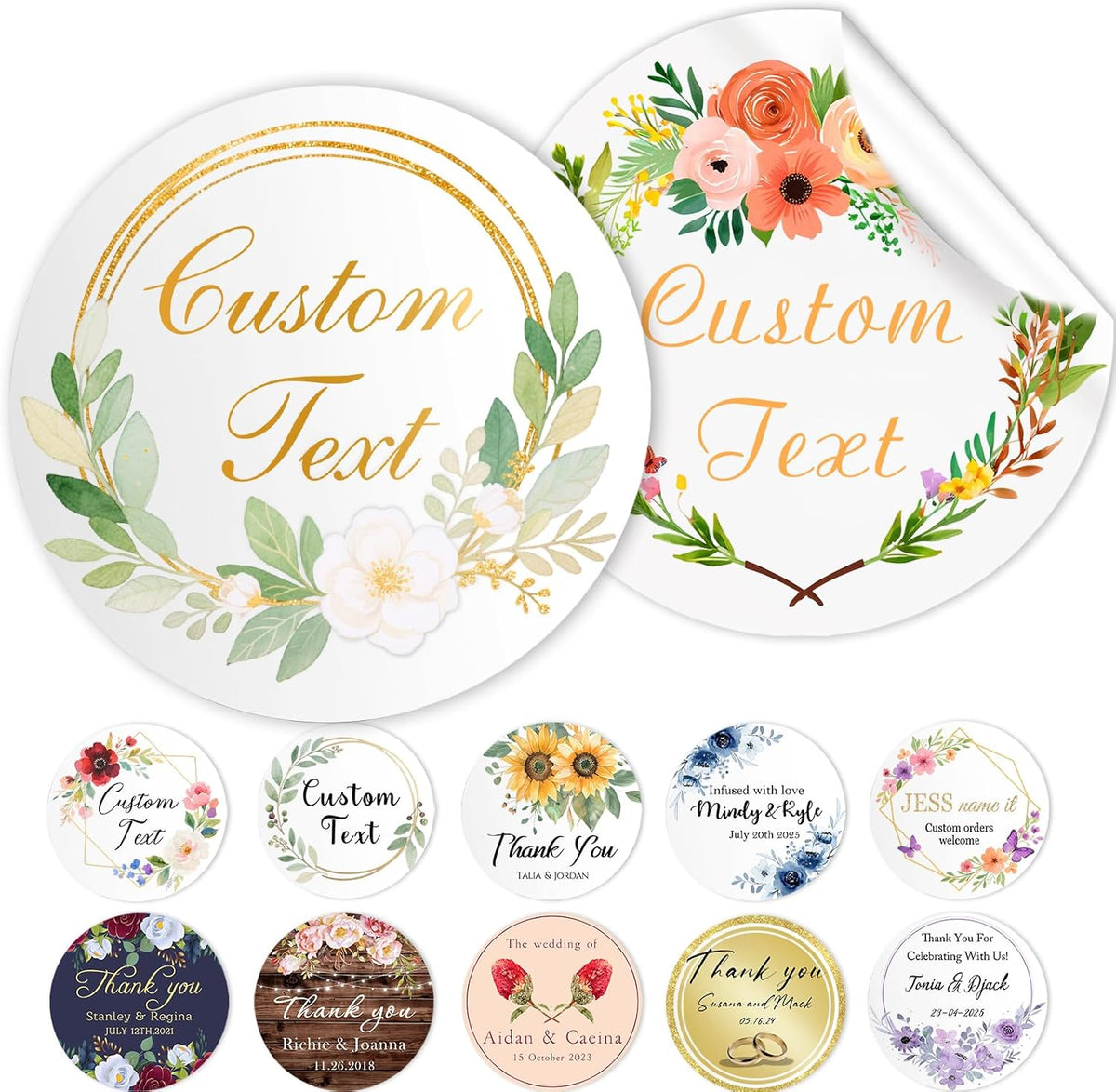 Custom Personalized Stickers Label for Wedding Favors Business Logo Birthday Party Customized