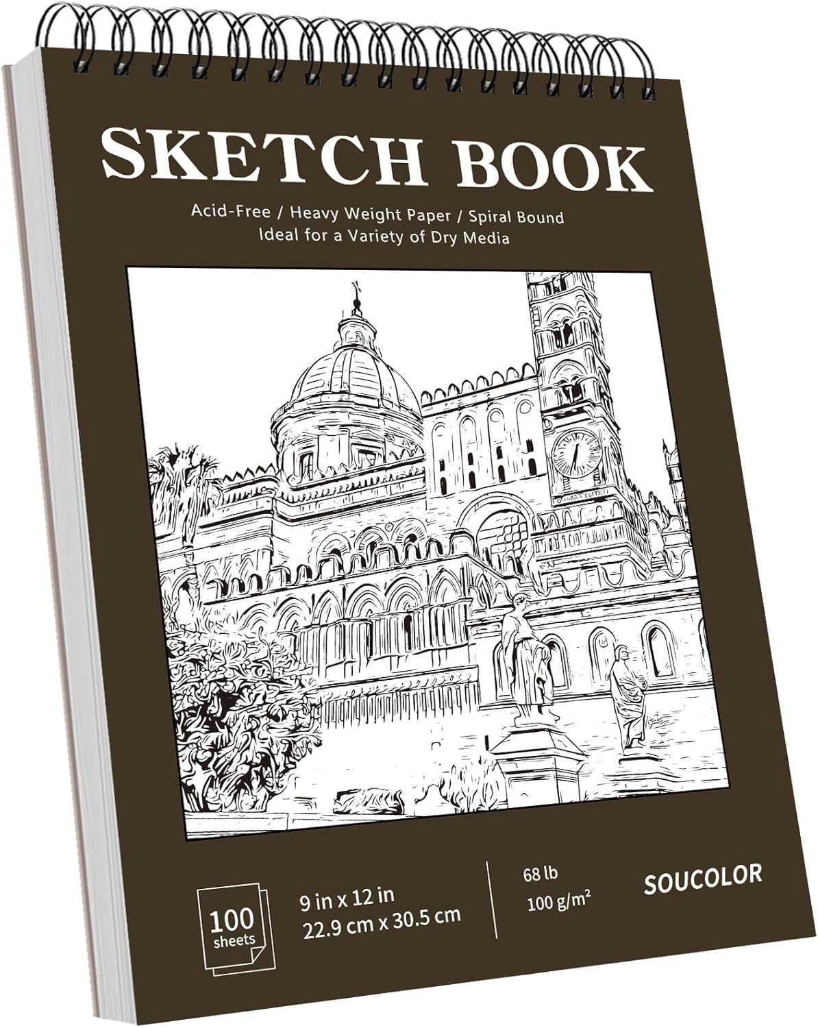 Classroom Must Haves Supplies for Teacher Student, Soucolor 9" x 12" Sketch Book 100 Sheets, Back