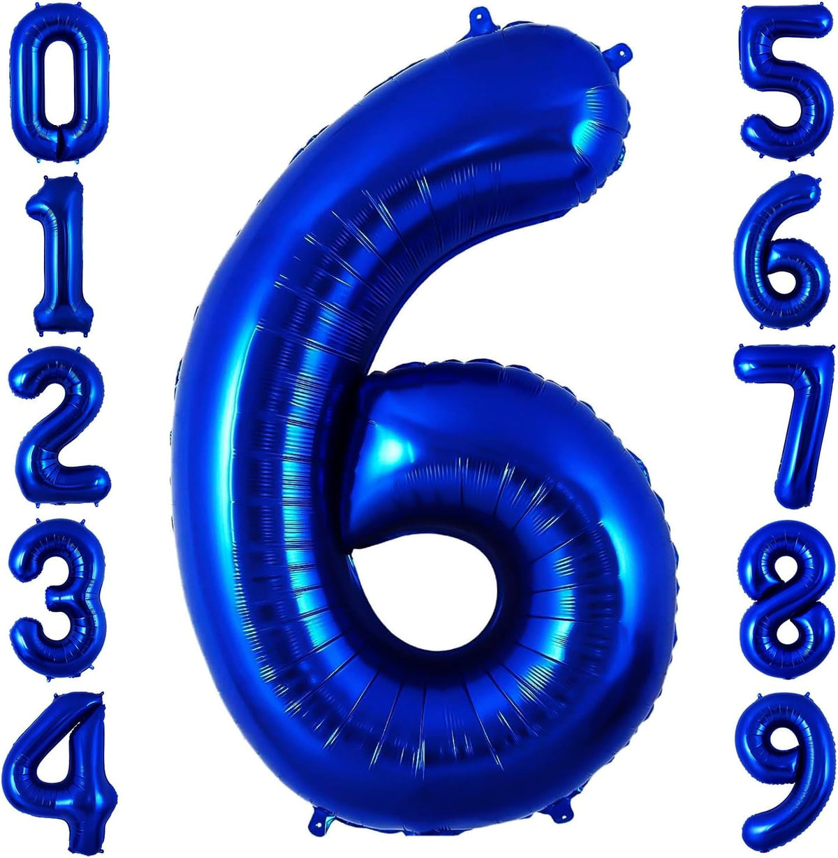 Navy Blue 6 Balloon Number,40 Inch Number 6 Balloon Big Dark Blue 6 Foil Mylar Helium Balloon for