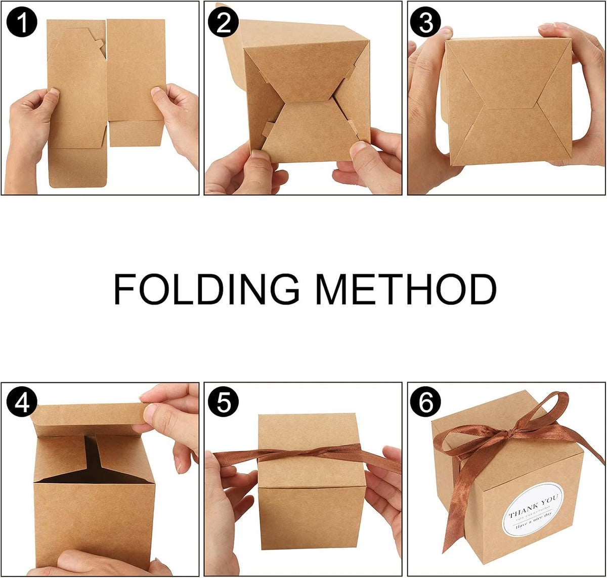 COTOPHER Small Gift Boxes 60 Pack 4x4x4 inches Brown Gift Boxes with Lids for Gifts, Crafting