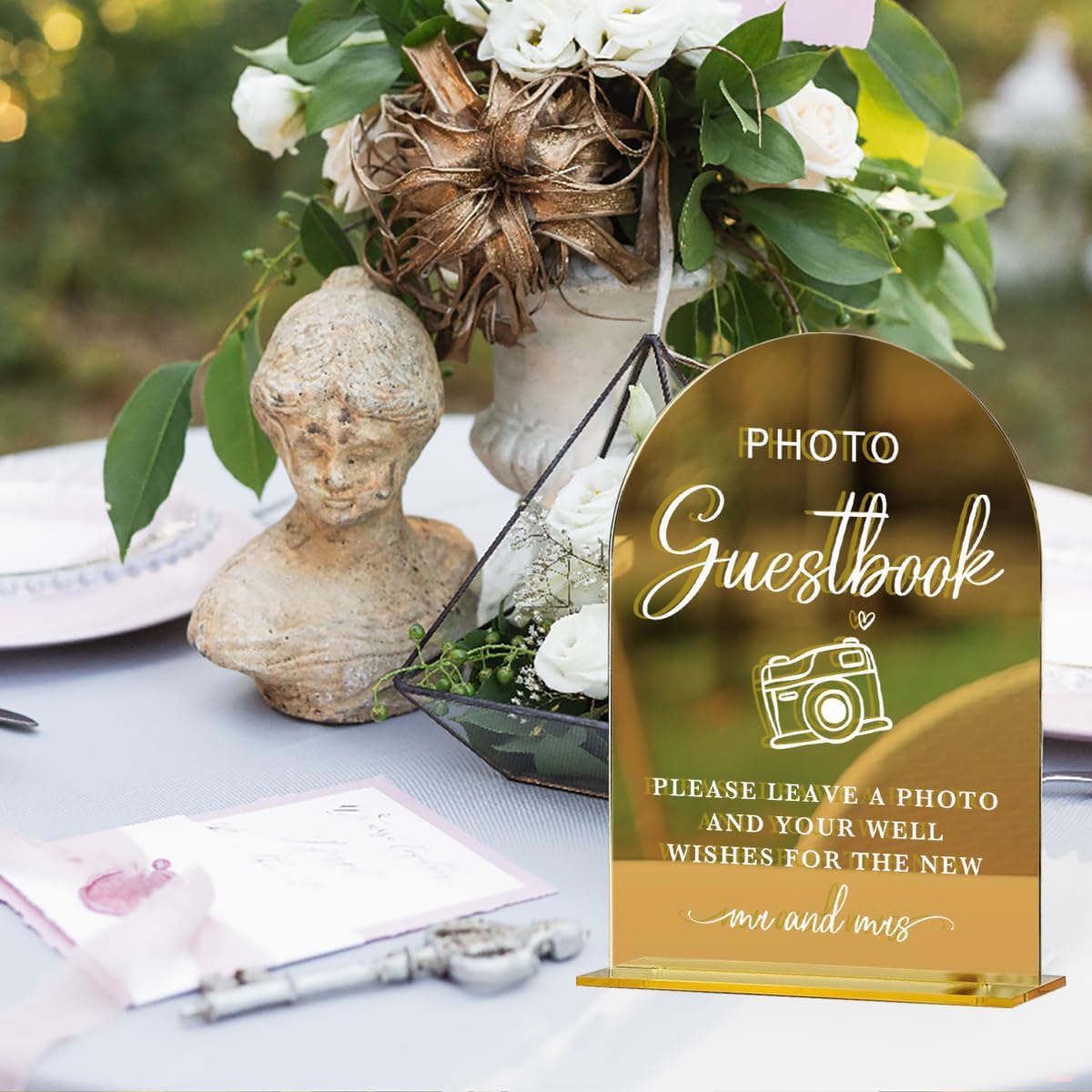 Acrylic Wedding Sign, Bridal Shower Decorations, Photo Guestbook Sign for Ceremony, Modern Font