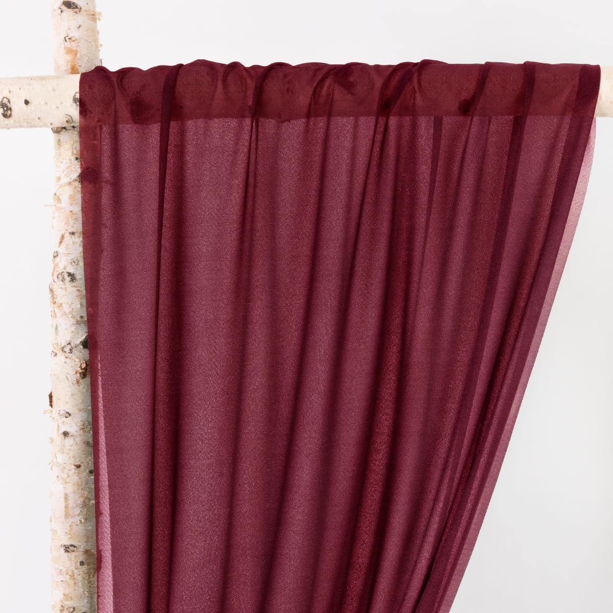 MLMW Christmas Wedding Arch Draping Fabric 2 Panels 29" x 20Ft Burgundy Sheer Wedding Arch Backdrop