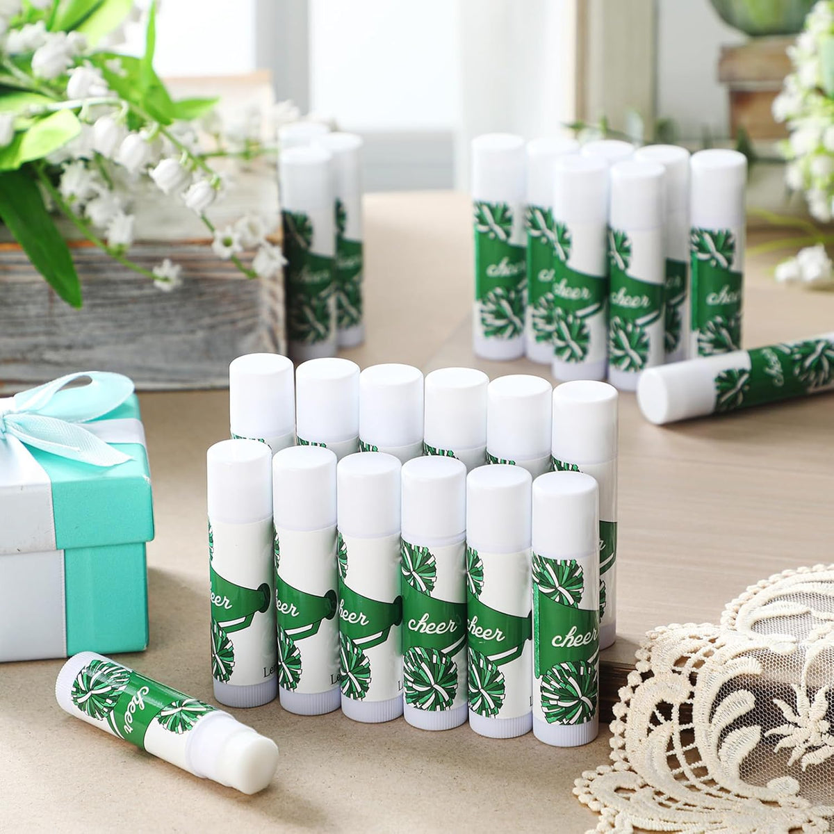 24 Pcs Cheer Lip Balm Cheer Teams Camp Gifts Pom Pom Leaders Party Favors Gear Lip Balm Mom Gift