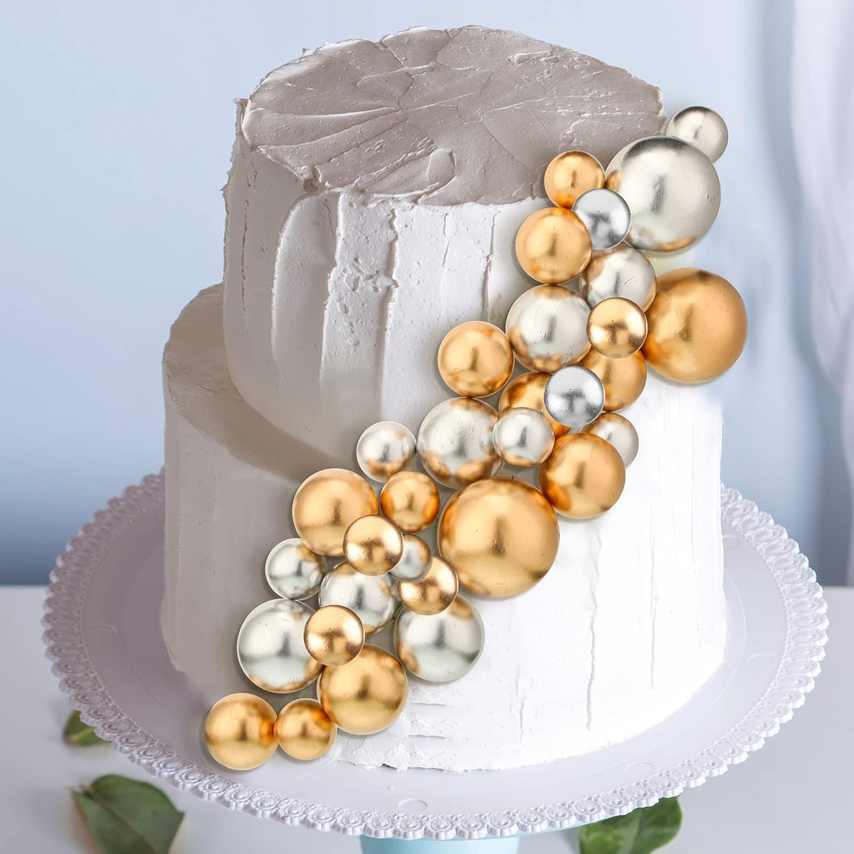 108 Pcs Balls Cake Topper DIY Cupcake Insert Foam Balloons for Cake Baking Wedding Anniversary