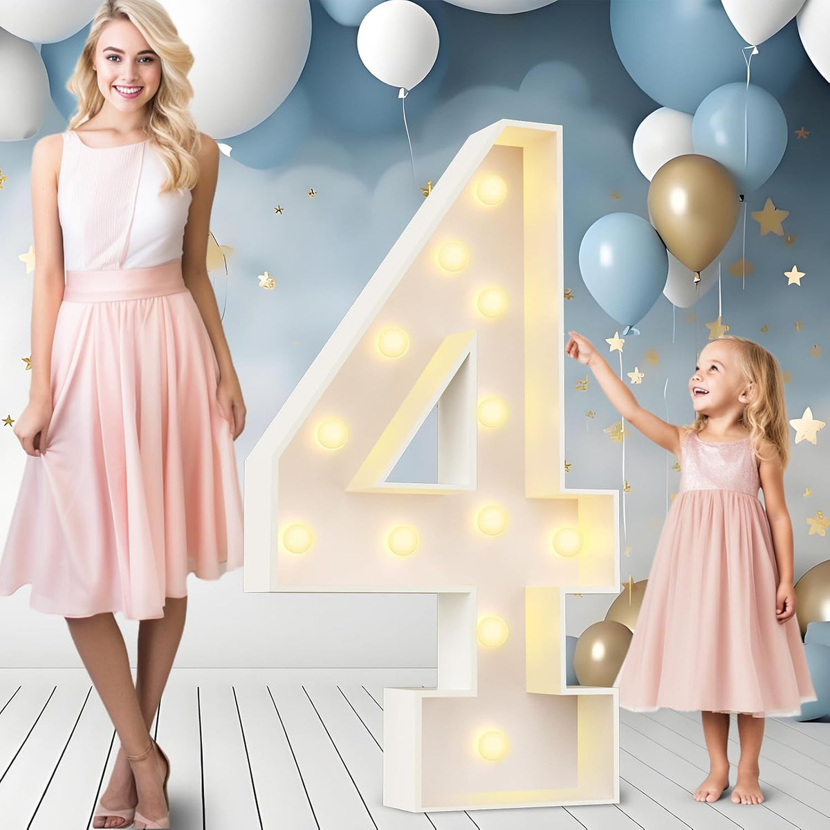 Ledido 4FT Marquee Light Up Numbers Large Light Up Letters for Party Decoration, Marquee Numbers