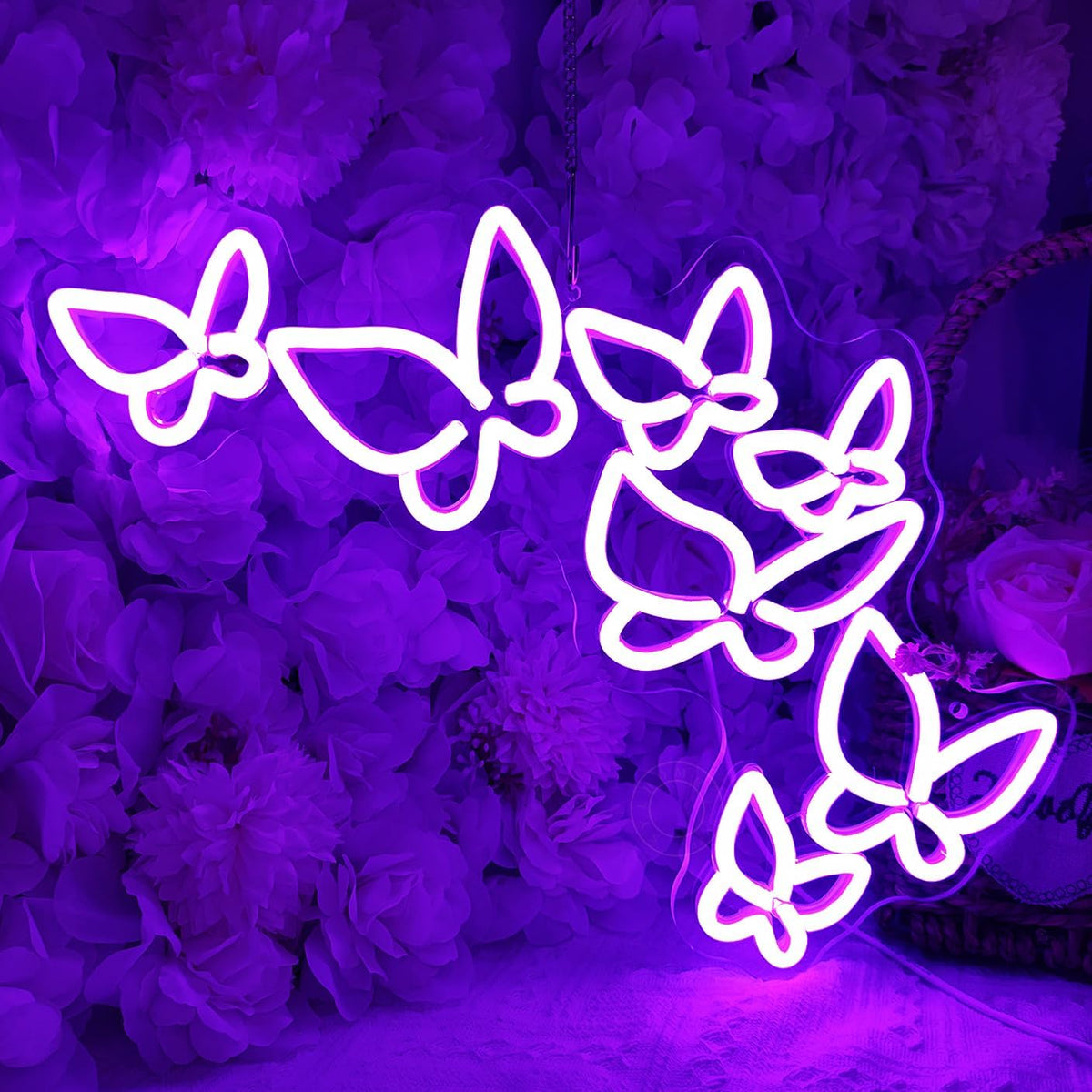 SYLHOME Butterfly Led Neon Light Sign Girls Bedroom Kids Room Beauty Studio Living Room Wedding