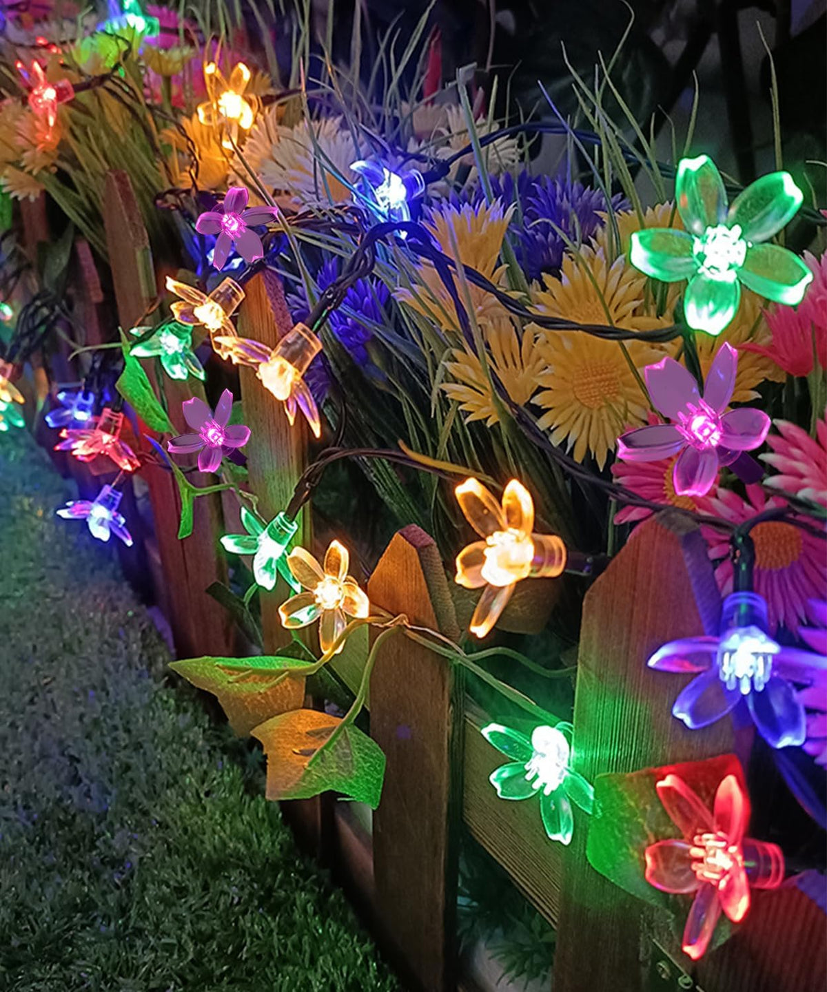 Pastel Flower String Lights Indoor Decorations, 33ft 100 LED USB Plug in Aesthetic Cherry Blossom