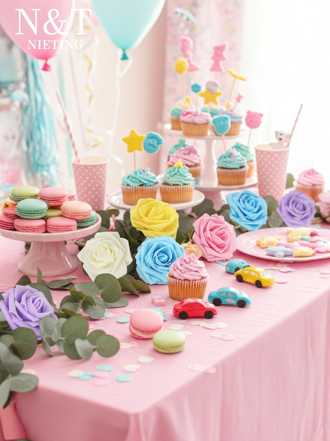 N&T NIETING Artificial Flowers, Fake Flowers Roses Perfect for DIY Wedding Bridal Bouquets