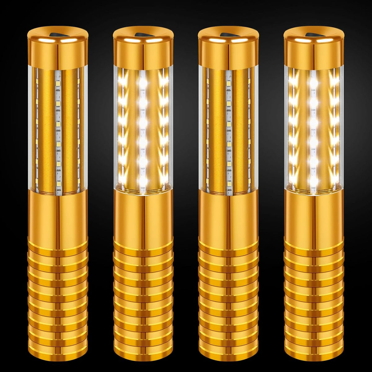 4 Pieces LED Strobe Baton Light Rechargeable Bottle Service Sparklers Stick Reusable Champagne