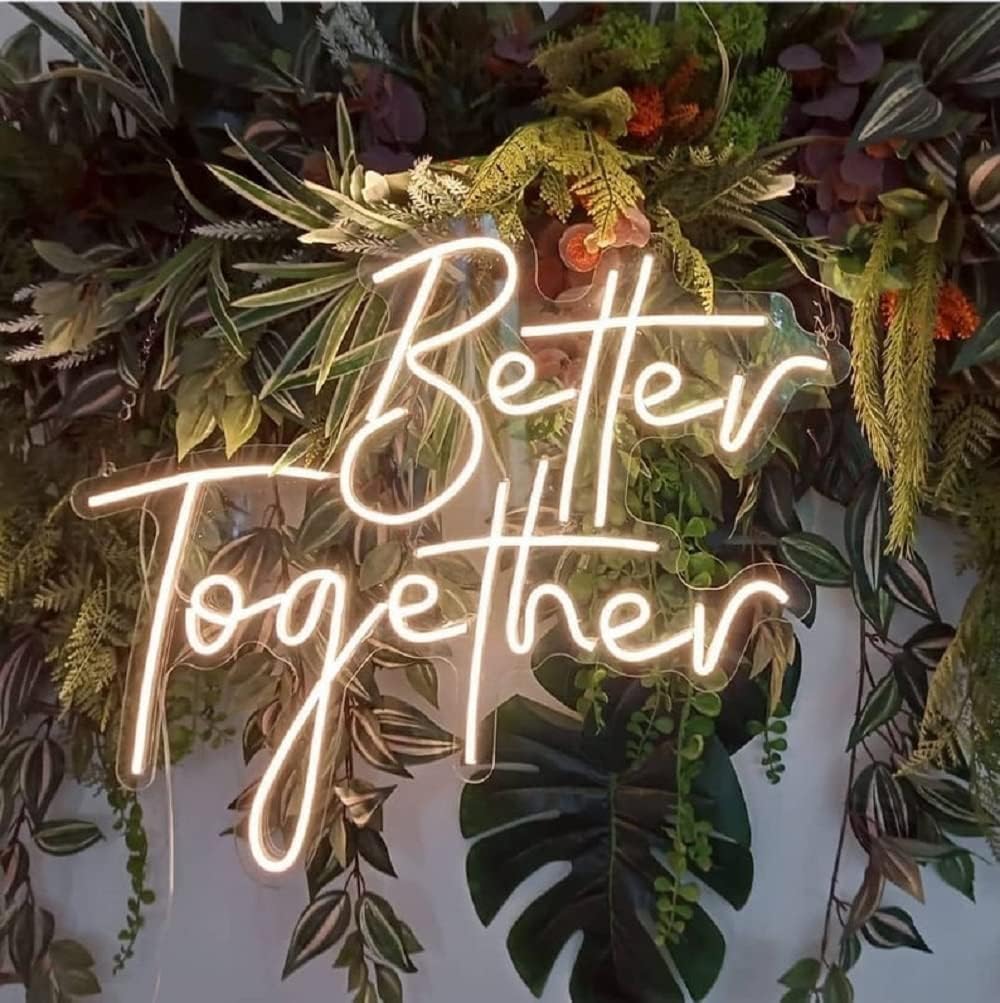 Ulalaza Better Together LED Neon Sign Night Light for Wall Party Décor Bedroom Room Bar Wedding