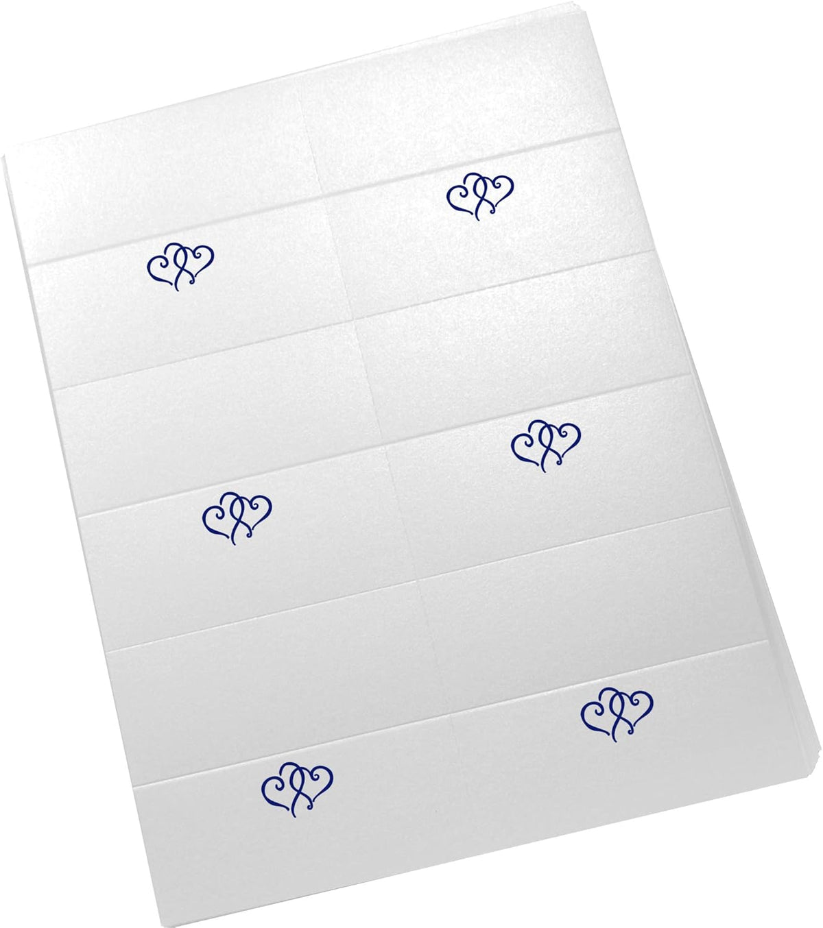 Linked Hearts Printable Place Cards, Navy (Choose Color), Set of 150 (25 Sheets), Laser & Inkjet