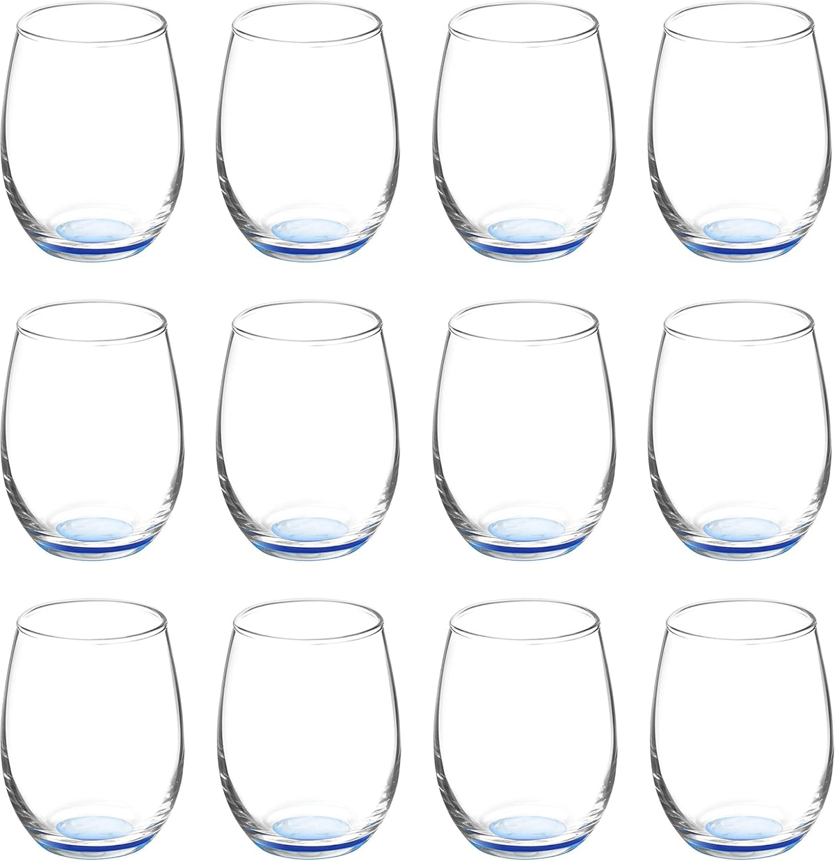 DISCOUNT PROMOS Stemless Wine Glasses by ARC 5.5 oz. Set of 12, Bulk Pack - Perfect for Hotel, Bar