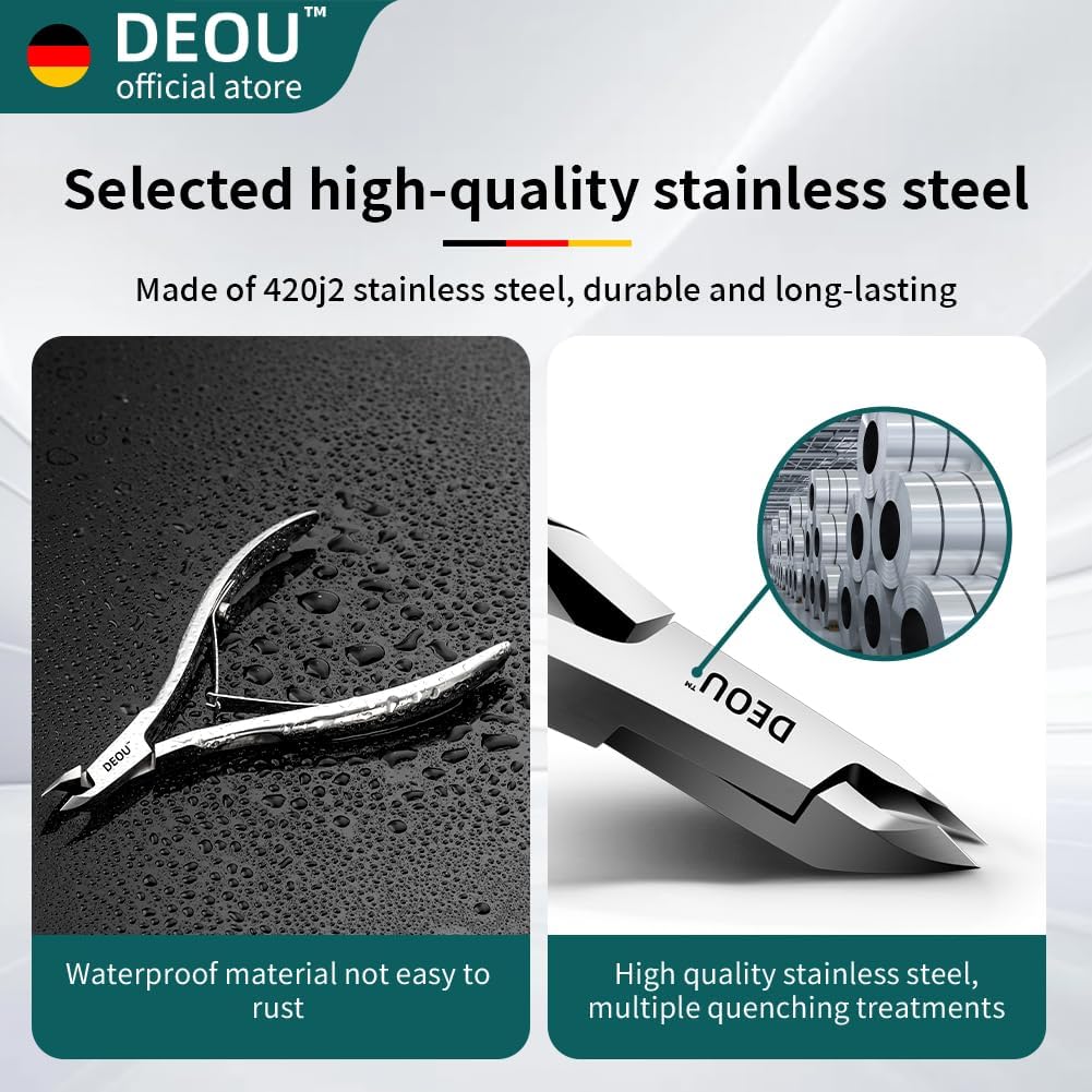 DEOU professional cuticle scissors, salon manicure tools, stainless steel eyelash trimmer