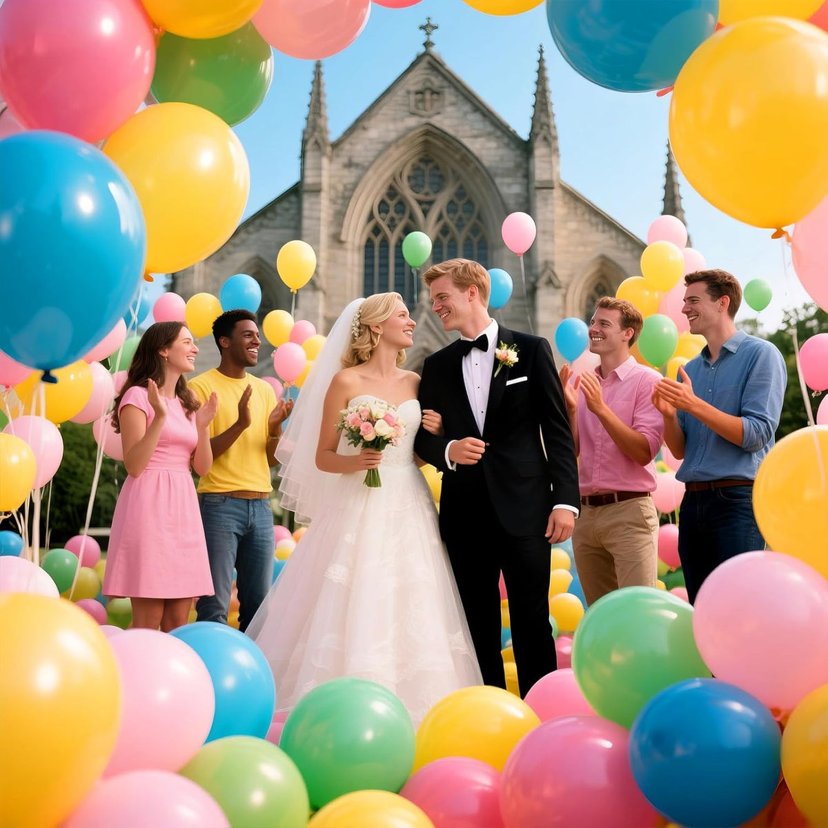 KAWKALSH 120 Balloons Rainbow Set 12 Inches, Assorted Color Latex Balloons Made With Strong
