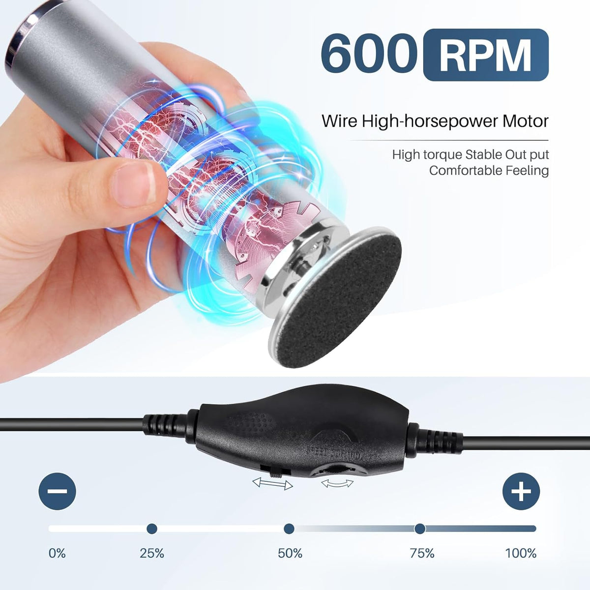 Electric Foot File Remover Callus: Profesional Pedicure Tool for Foot Sander - Summer Adjustable