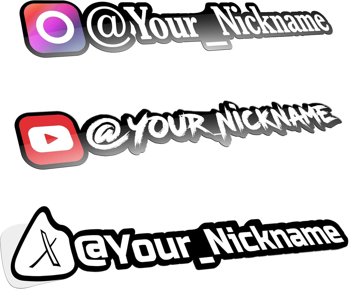 Custom Social Media Vinyl Lettering - Personalized Decals Name Username Logo for Cars, Cups