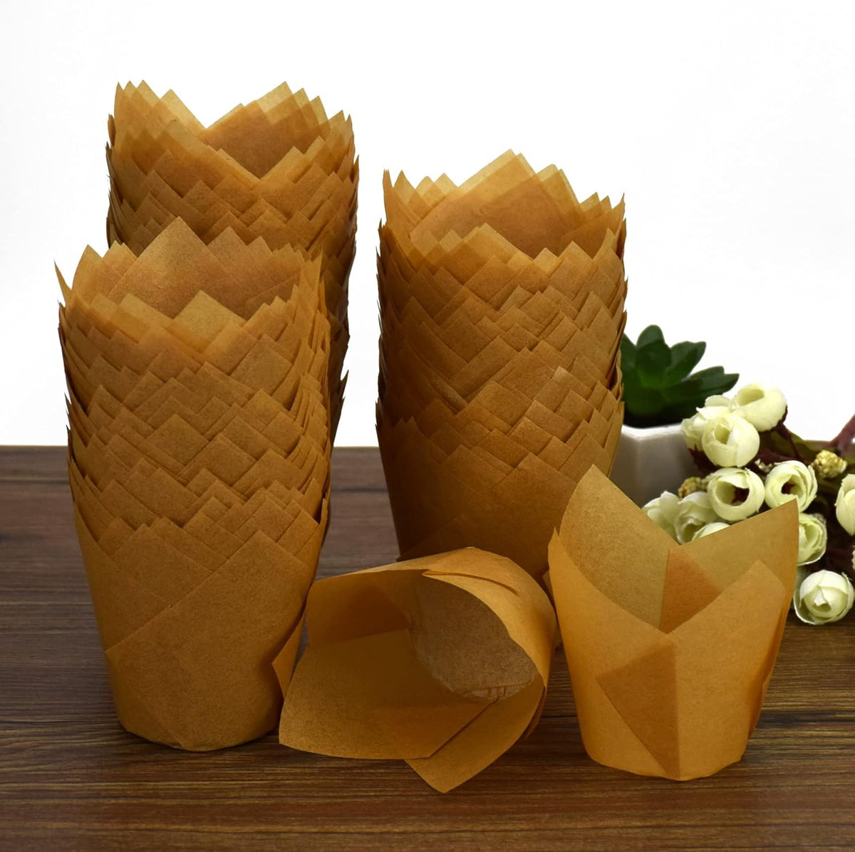 200pcs Tulip Cupcake Liners, Standard Greaseproof Paper Baking Cups Muffin Liners Holders Perfect