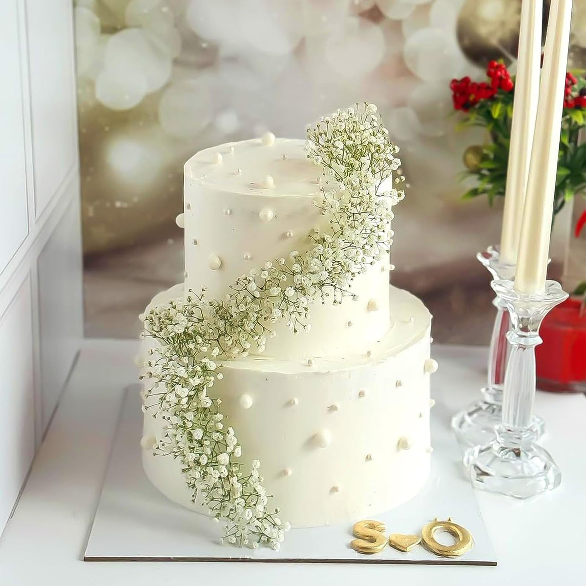 Edible Pearl Sugar Sprinkles White Candy Pearls Baking Decorations 7mm 130g/4.58 Oz White Sprinkles