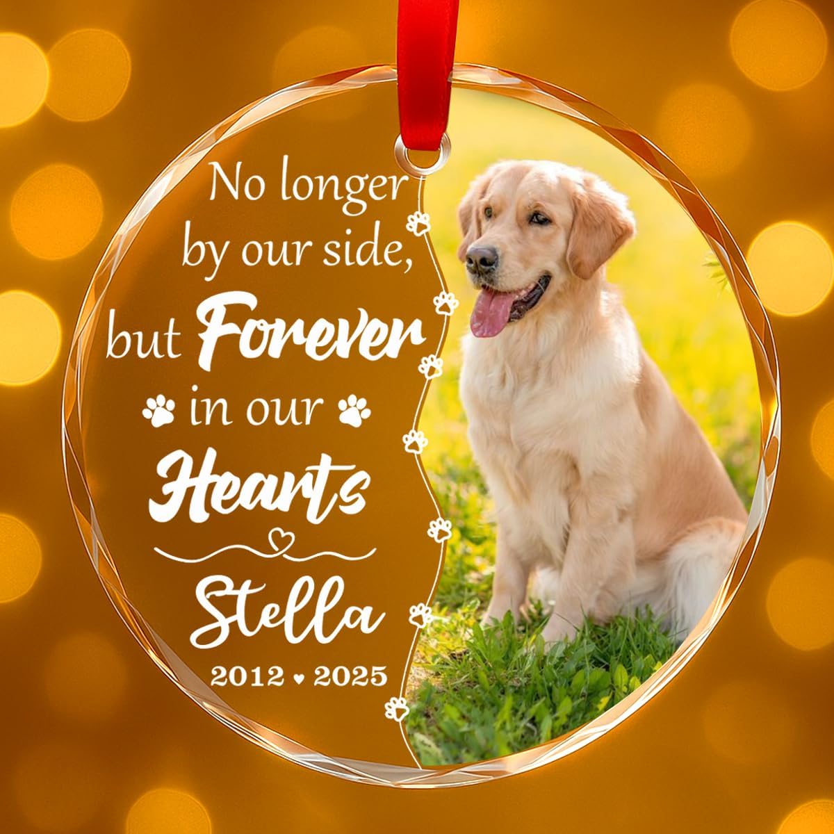 Personalized Dog Memorial Glass Ornaments, Pet Sympathy Gifts, Pet Remembrance Ornaments, Loss of