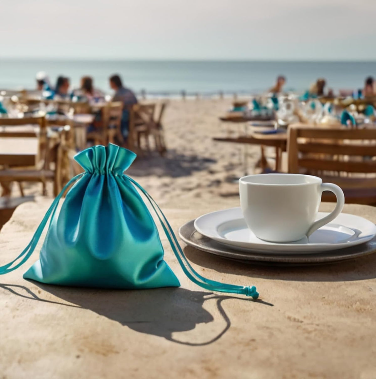 5" x 8" Teal Satin Gift Bags, Jewelry Bags, Wedding Favor Drawstring Baby Shower Christmas 50 per