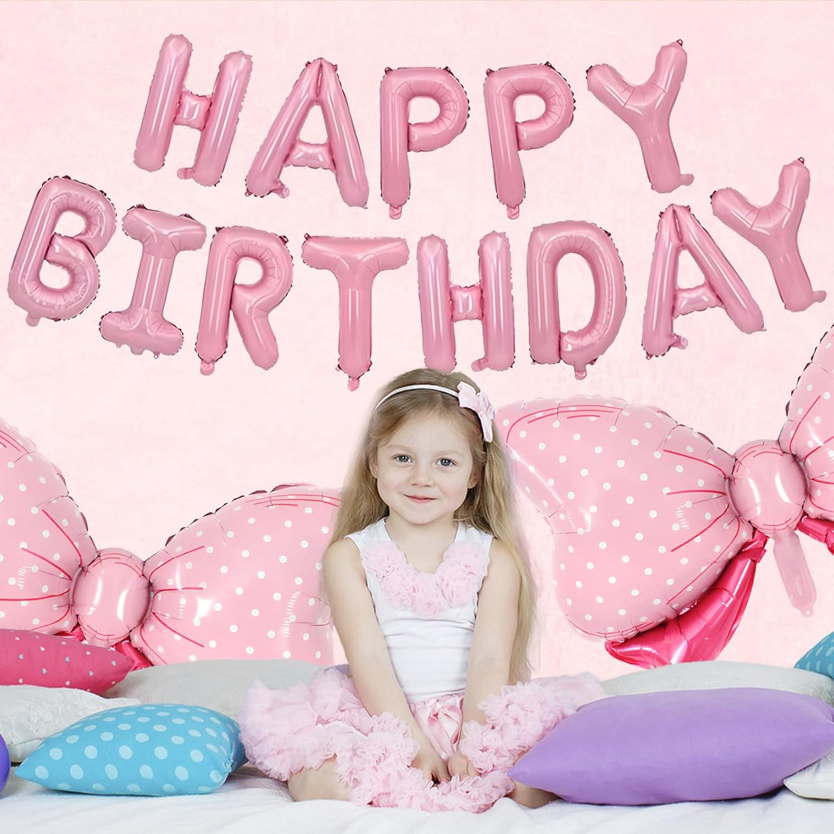 36 Inches Bow Foil Balloon Huge Bowtie Pink Balloon for Baby Shower, Wedding, Kids Theme Party