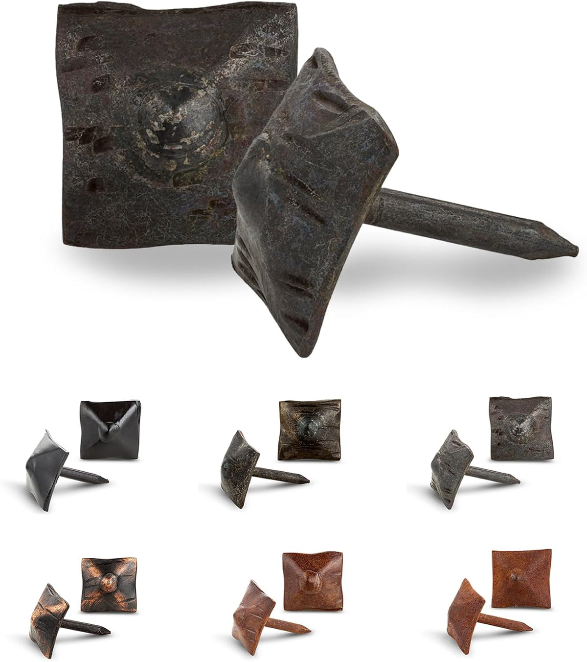 100 Pack 0.75" Square Head Iron Clavos Decorative Nails – Unfinished – Handmade Rustic Square