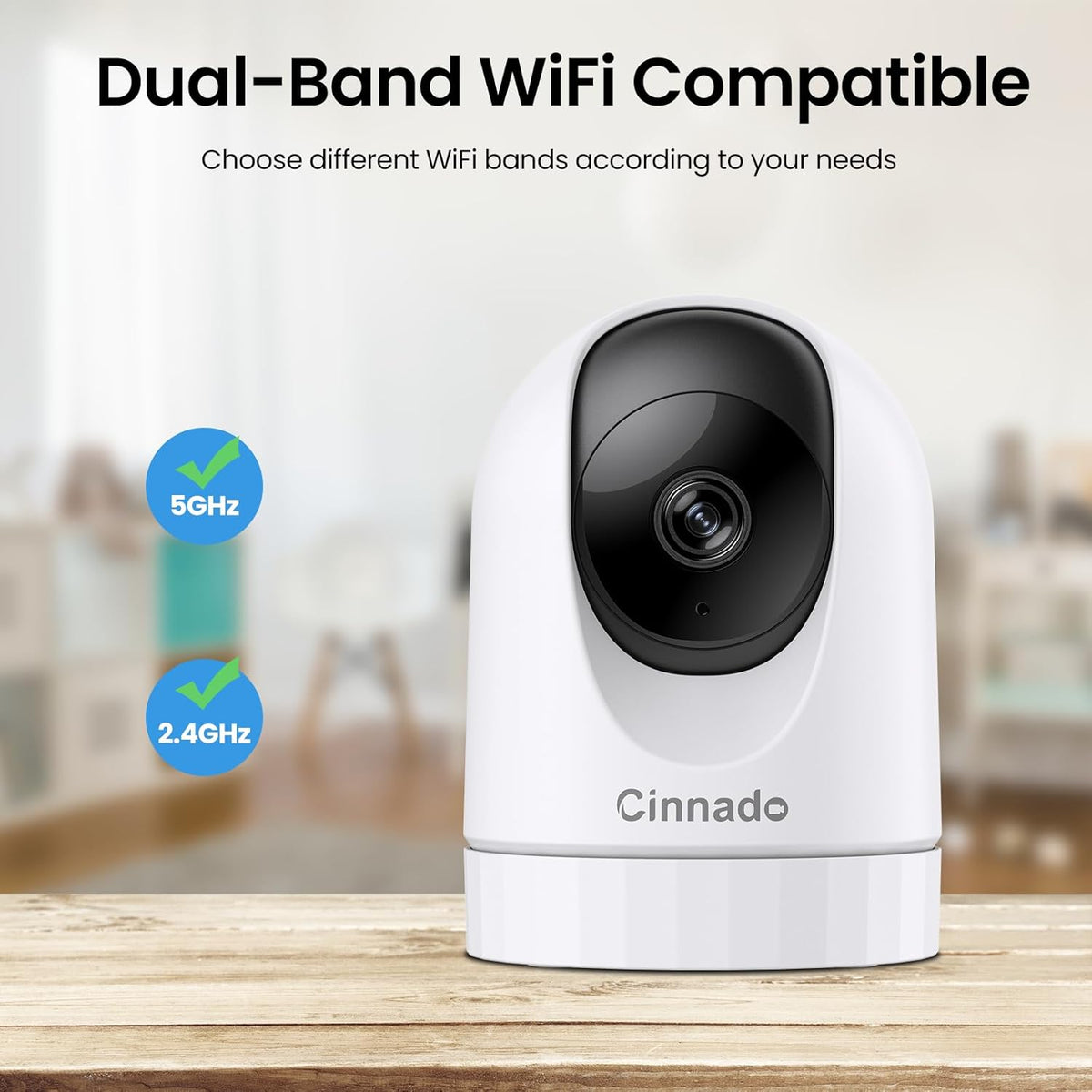 5MP Security Camera Indoor-5G/2.4G Dual WiFi Cameras for Home Security with Audio and Video Ideal