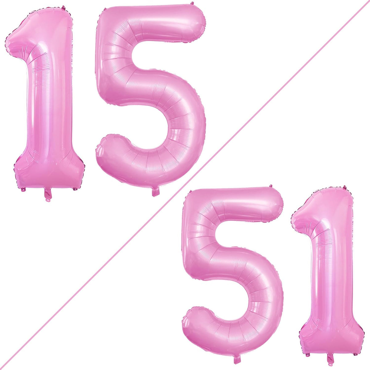 GOER Number 15 Balloons for 15th Birthday Sweet 15 Party Decorations,42 Inch Jumbo Foil Helium 51